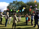 Releasing balloons 